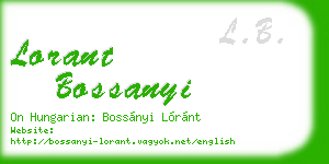 lorant bossanyi business card