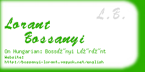 lorant bossanyi business card